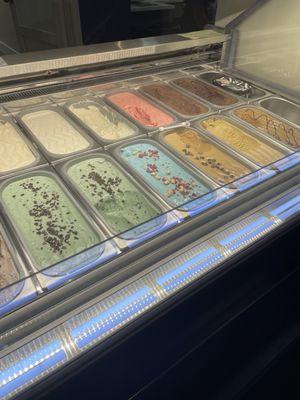 The gelato choices