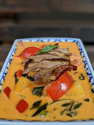 Roasted duck curry.