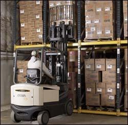 Broward forklift in distribution center