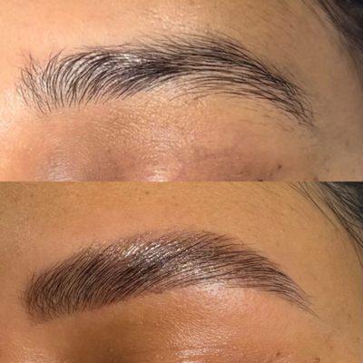 Brow wax lamination and tint