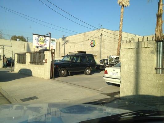 There are two entrances next to each other. Body shop and mechanic shop.