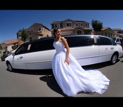 Bride and Limo