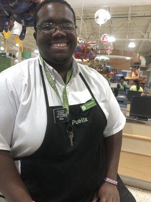 This is Clarence my favorite cashier at this Publix. He is awesome!