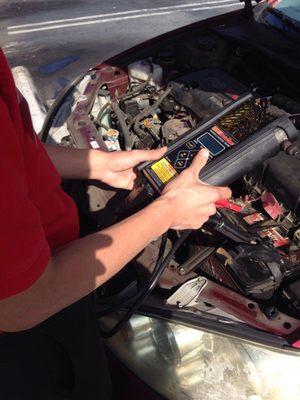 Paul nyguen helping check my mom's dead battery