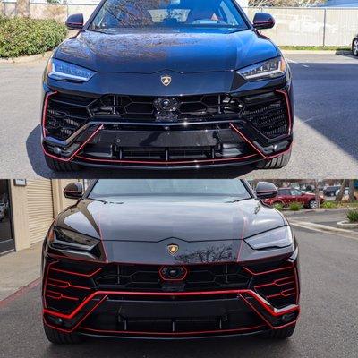 Full red accents installed on to this Lamborghini Urus!