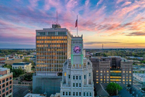 The historic Lamar Life Building and The Capital Towers Building.