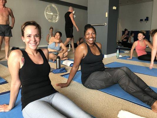 Yogis getting ready to sweat before an afternoon class.