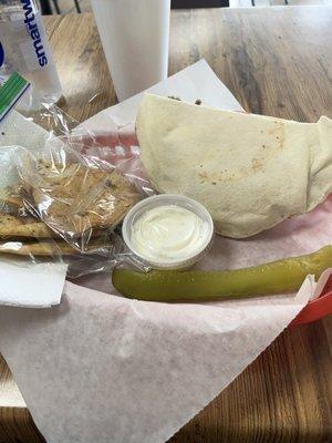 Gyro and pita chips with ranch