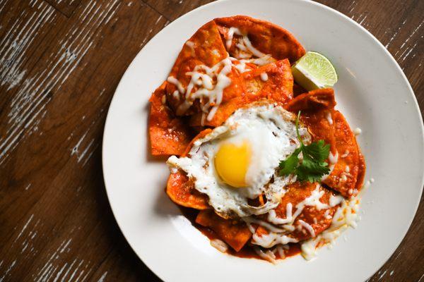 famous Chilaquiles in our home made Colorado sauce.  Ask for them in our Chile Verde too!