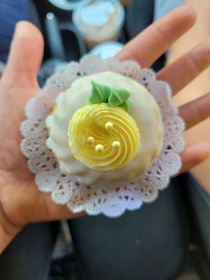 top view of the lemon poppy mini bundt cake