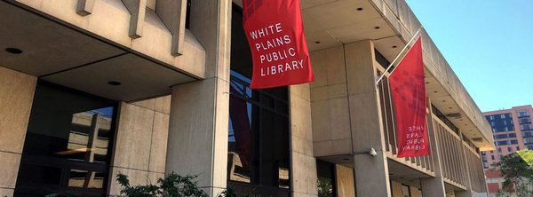 Front Entrance with flags