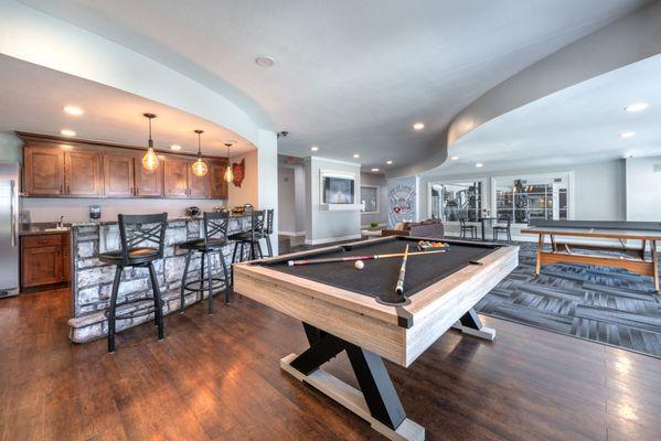 Relax or entertain at The Commons on Kinnear clubhouse--an ideal space for social gatherings and fun.