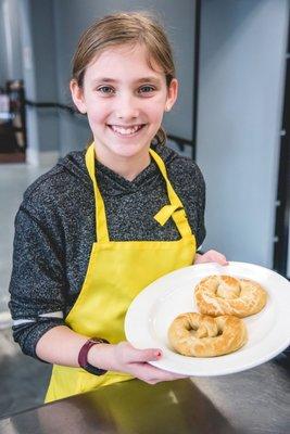 Pretzel making class! This was an intergenerational class where children worked with a parent to make delicious sourdough pretzels!