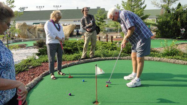 Our fun and challenging mini golf course is enjoyed by all!