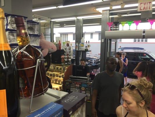 DJ playing in the liquor store. Whaaaaat?