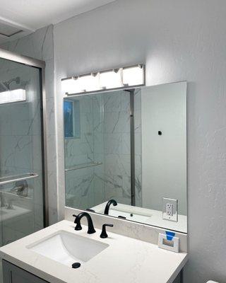 1/4" Mirror w/ Outlet Cut Out & Mirror Cover Plate