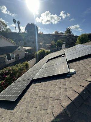 Before solar panel cleaning in Oceanside