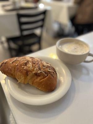 breakfast croissant, cafe au lait