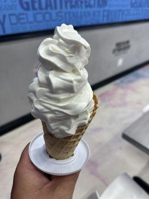 Vanilla soft Homemade Premium Ice Cream with Waffle Cone