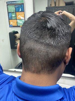 A bad haircut and shitty "fade"