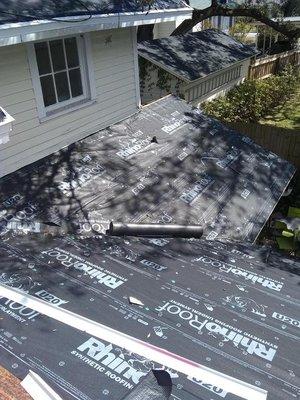 A water sealed roof with Rhino U20 underlayment