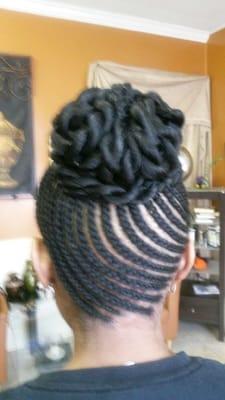 cornrows updo