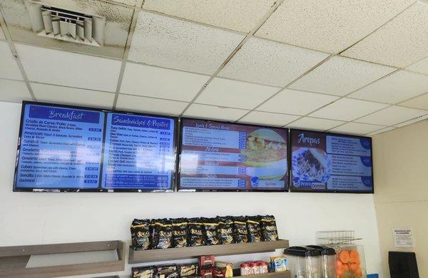 The menu and prices.