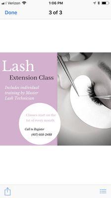 Lash Classes -learn from the Best individual private lessons so you get more!