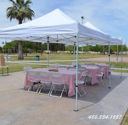 Tents, Chairs, Tables, Linens, & more for all your event needs! Small or large event? Call Arizona Inflatable Events!