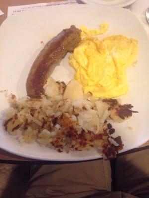 Italian sausage with egg breakfast dish