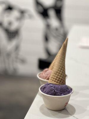 Ube + pandesal toffee & strawberry oat crumble