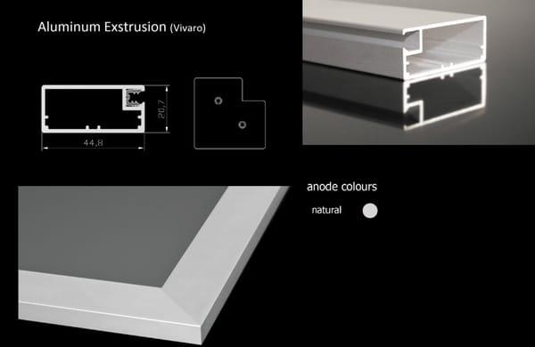 Shaker style aluminum frame with glass