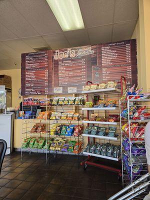 A huge menu and almost any chip you would want in a deli (sorry kids, no hot anything). Chicken salad varieties are awesome.