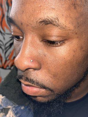 Basic nose piercing on this gentleman