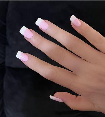 My new set of pink and white nails