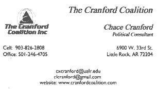 Chace Cranford's Business Card, Executive Assistant