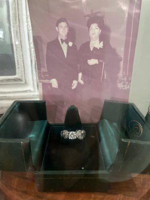 Restored vintage ring. FYI, my cuban grandmother, Abi, didn't look that scary in real life. She's kill me if she new this pic was posted.