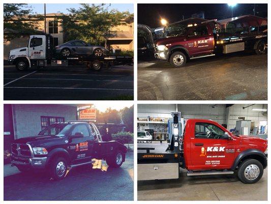 All four of our nice and clean trucks