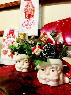 Vintage santa mugs are so popular this year!