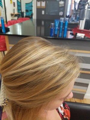 Multi-tone blonding balayage.