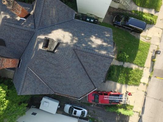 Drone Pictures of our new roof install in Cincinnati, Ohio