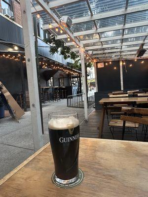 Guinness ($9.80), and the outdoor seating area