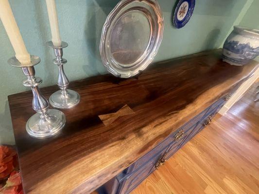 Bar top of black walnut