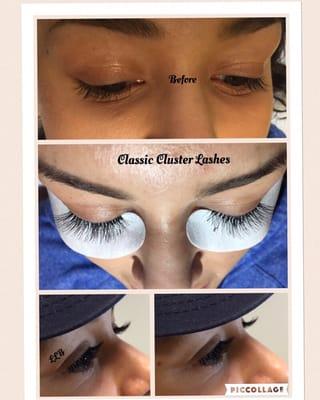 #clusterlashes #eyelashesextensions #brows shaped & sculptured.