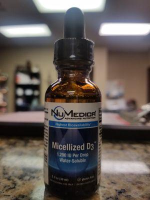 STOP by AlignRight Chiropractic to pick one up- $ 27.00 NuMedica Micellized D3 1200 IU - 1 oz Water-Soluble Vitamin D3 - 1,200 IU Per Drop