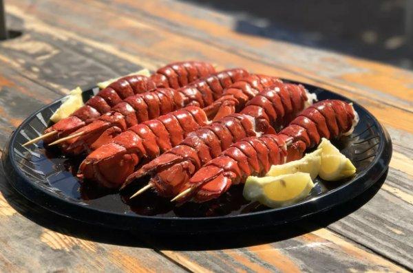 Lobster Tail Platter for Catering - 10 (4-5 oz) Lobster Tails with side of lemon and butter. Serves 5-10