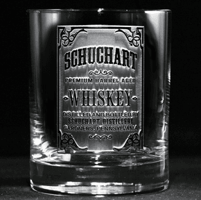 Glass whiskey glass.