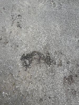 Holes and more crumbling areas of driveway