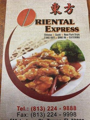 Front of there menu