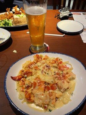 Lobster Linguini Alfredo so yummy best pasta